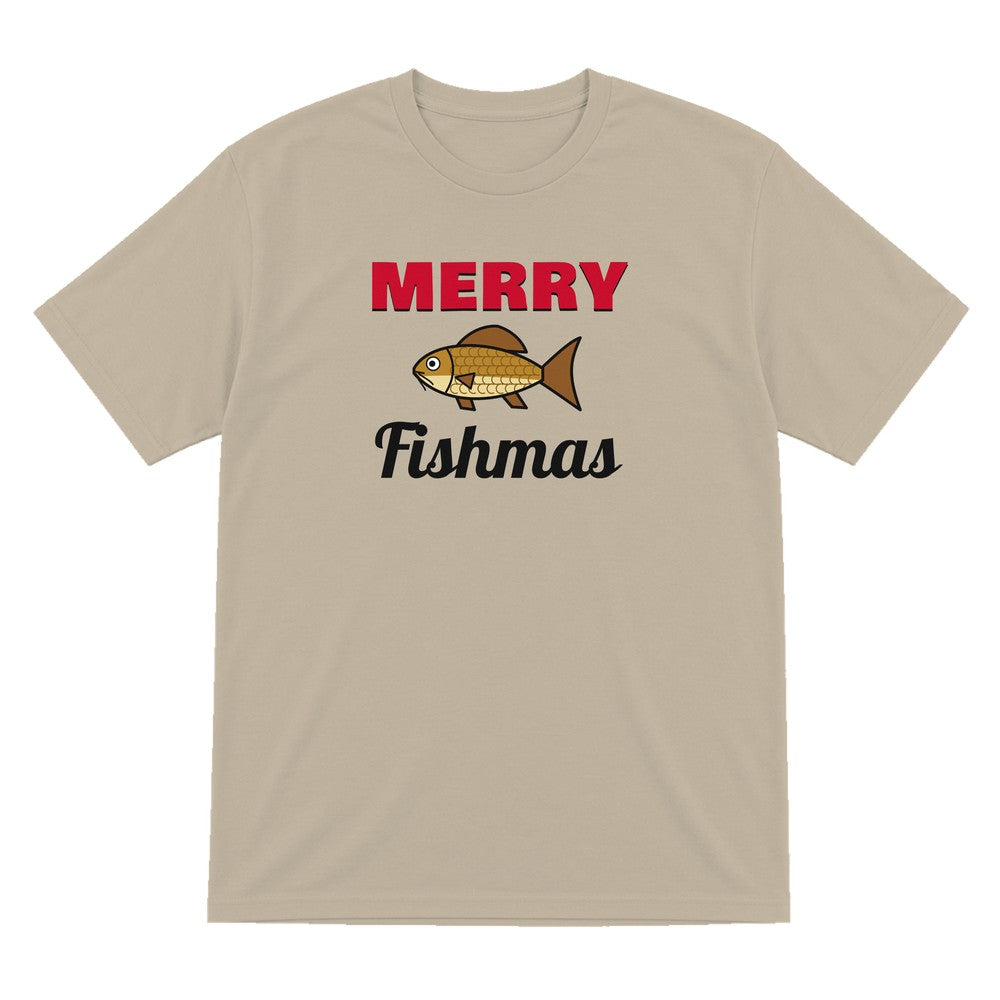 Merry Fishmas Fishing Christmas Jumper & T-Shirt T-Shirt in Sand