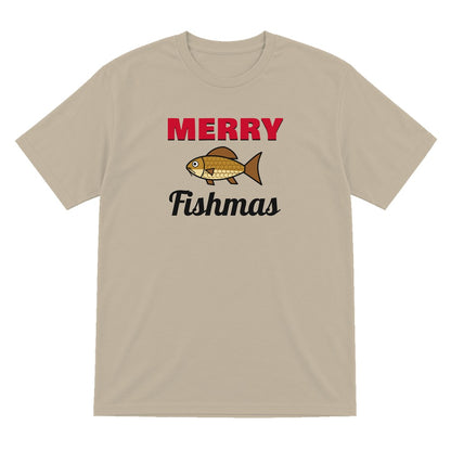 Merry Fishmas Fishing Christmas Jumper & T-Shirt T-Shirt in Sand