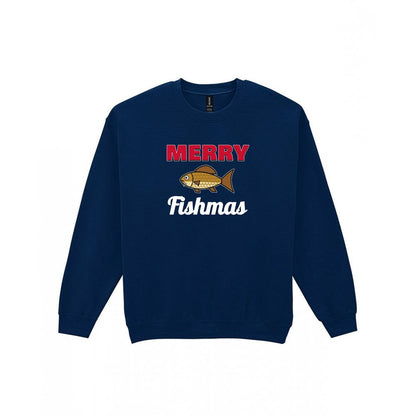 Merry Fishmas Fishing Christmas Jumper & T-Shirt Sweatshirt in Navy