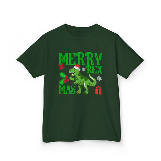 Merry Rexmas Kids Christmas T-Shirt - funny t-shirt by Cheeky Business