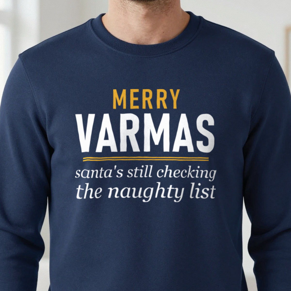 Merry VARmas Funny Football Christmas Jumper & T-Shirt close-up