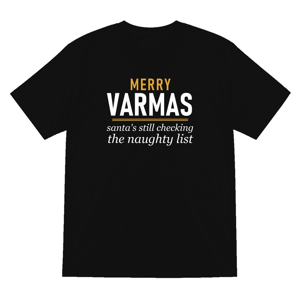 Merry VARmas Funny Football Christmas Jumper & T-Shirt T-Shirt in Black