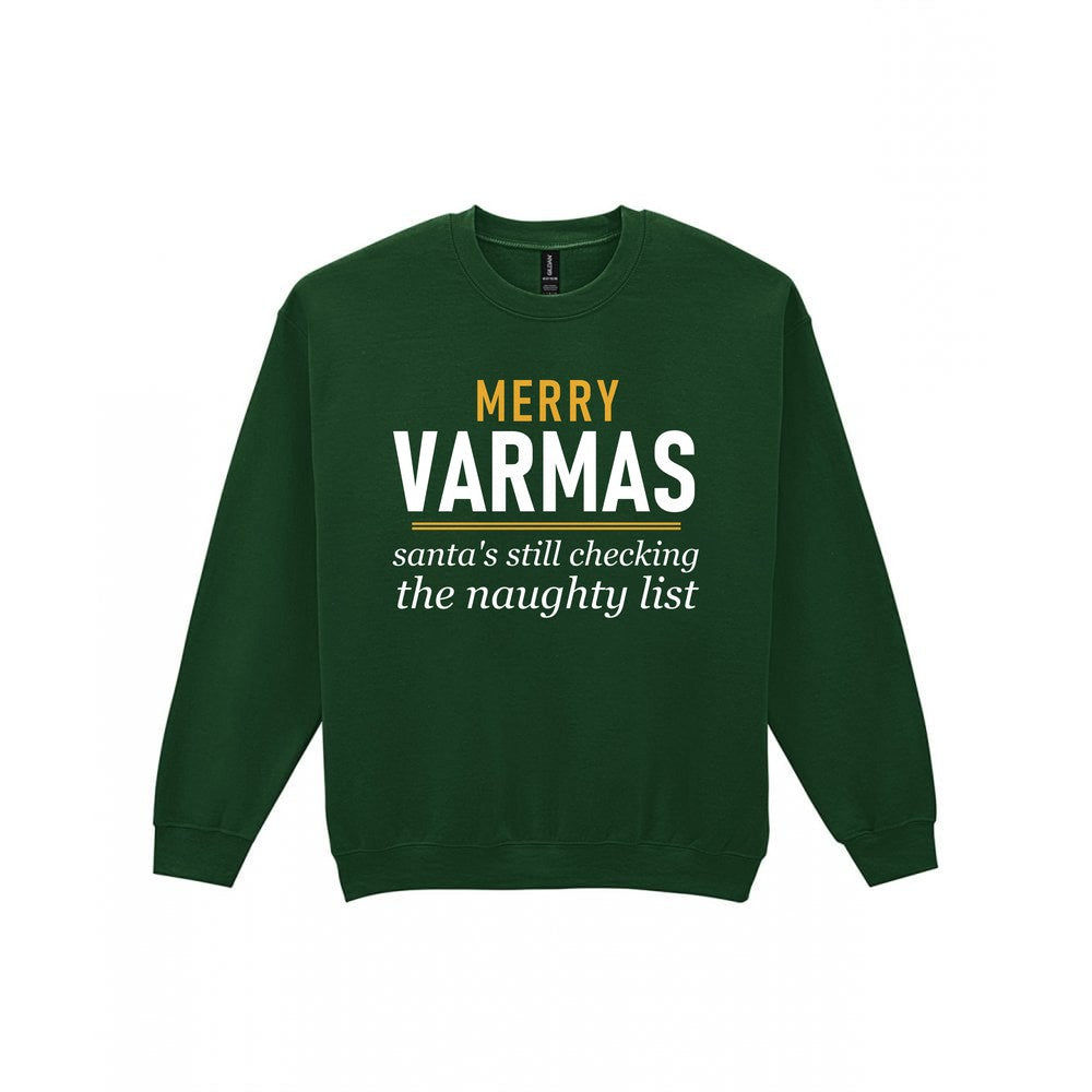 Merry VARmas Funny Football Christmas Jumper & T-Shirt Sweatshirt in Forest Green