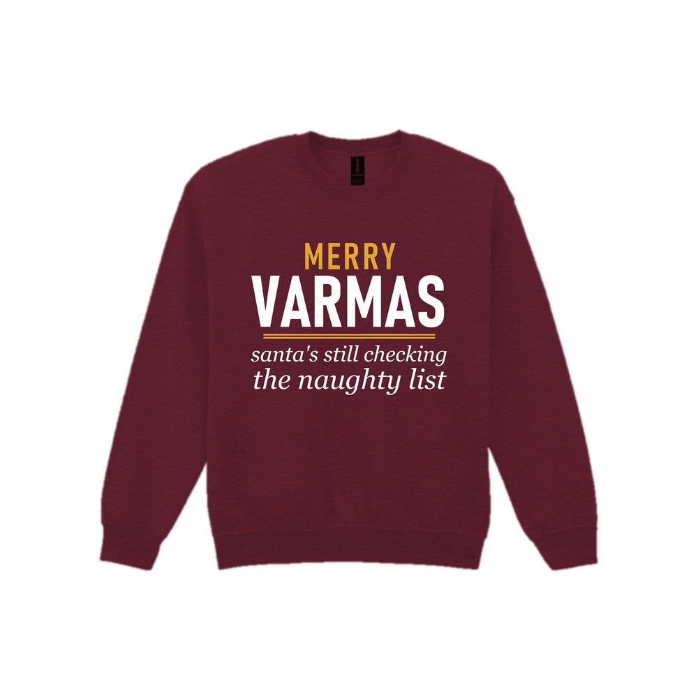 Merry VARmas Funny Football Christmas Jumper & T-Shirt Sweatshirt in Maroon