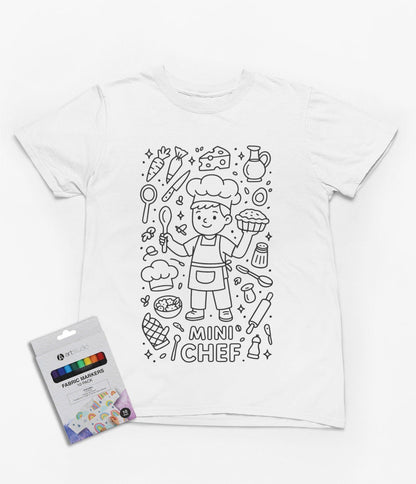 mini chef colour-in t-shirt t-shirt front product image