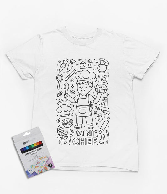 mini chef colour-in t-shirt t-shirt front product image