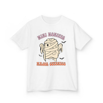 light blue kids halloween tee featuring adorable mummy design kids gift