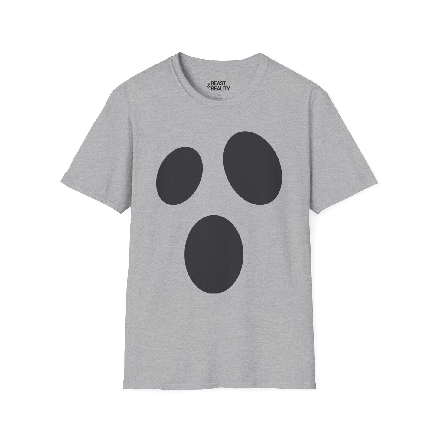 minimalist ghost face halloween t-shirt t-shirt alternate colour product image
