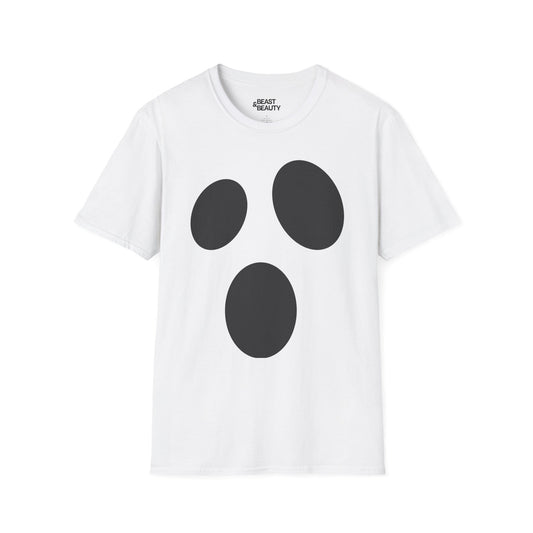 minimalist ghost face halloween t-shirt t-shirt front product image