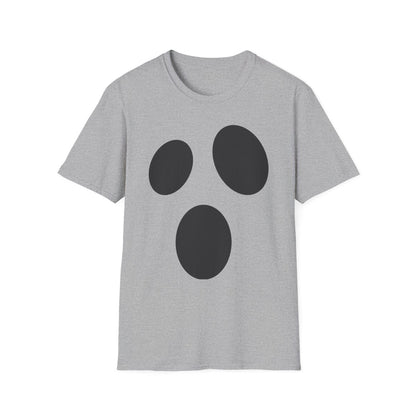 light blue t-shirt with simple black ghost graphic