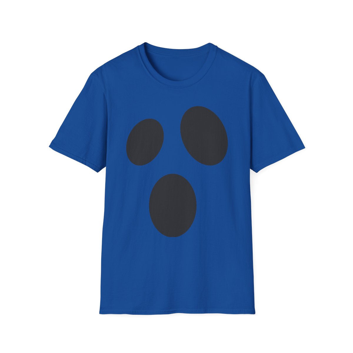 sport grey t-shirt with understated ghost graphic for Halloween