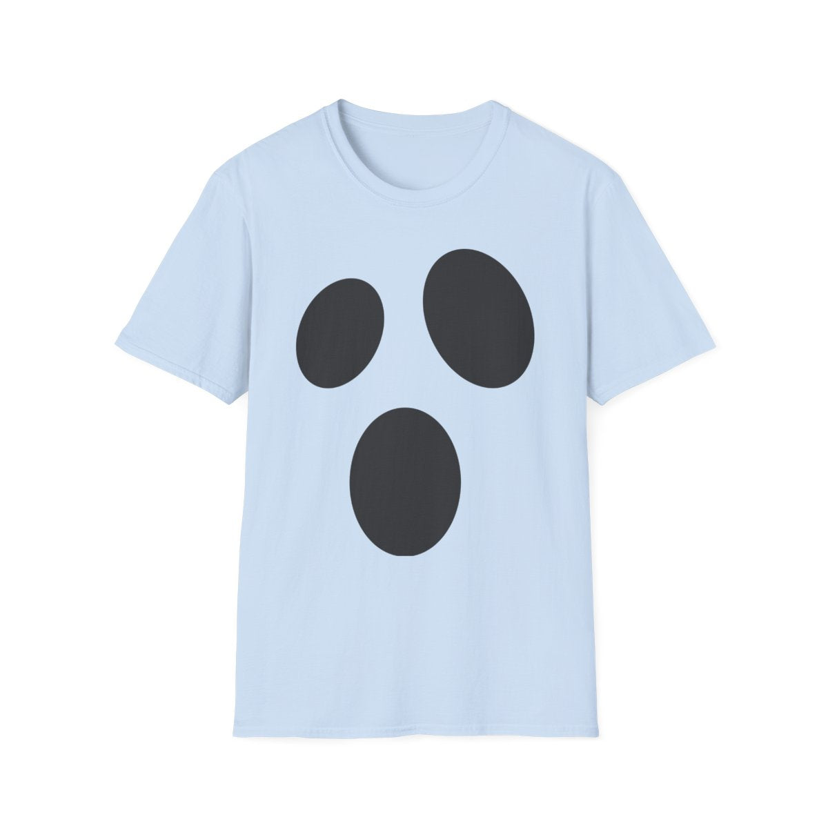 royal blue t-shirt with modern ghost face design