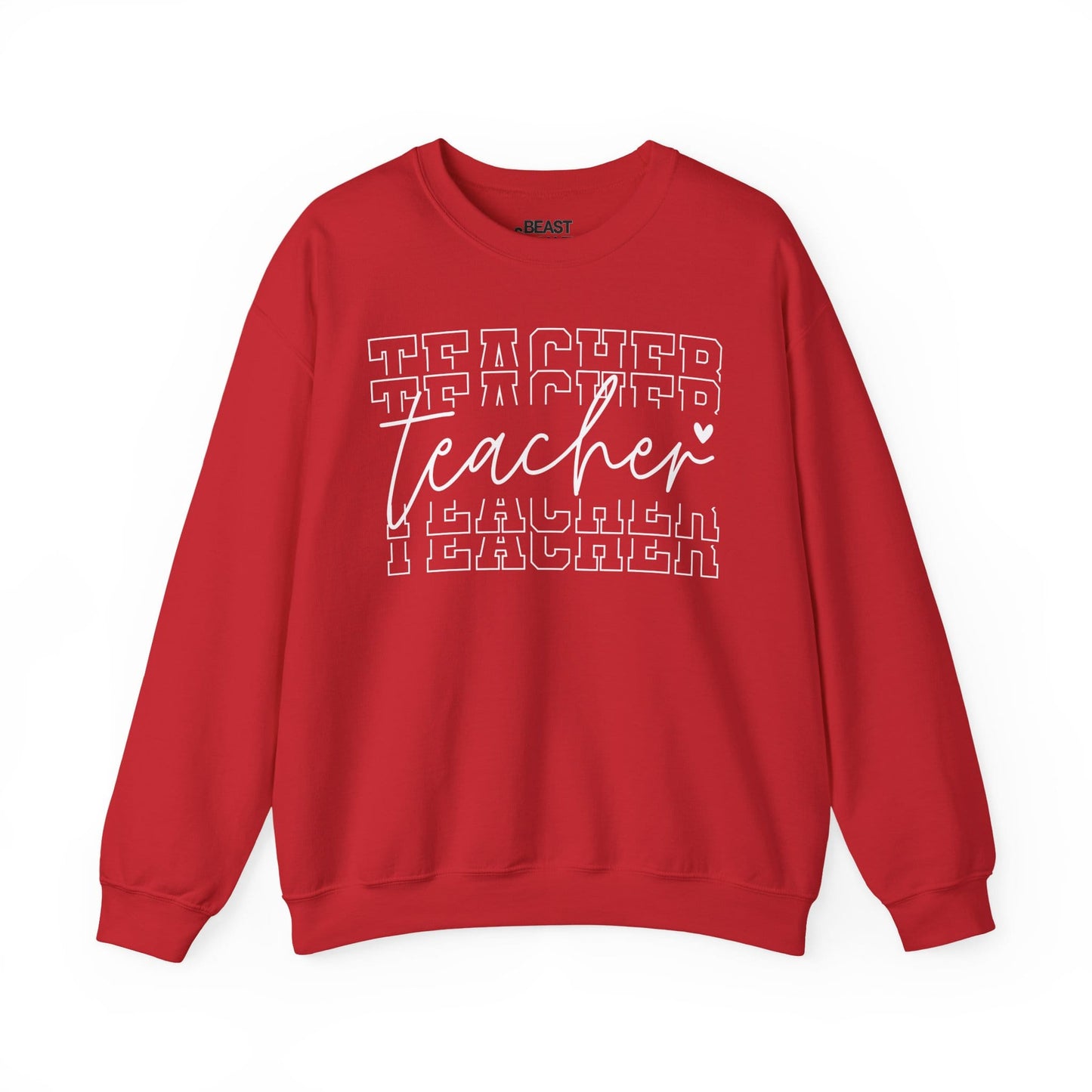 Minimalist Teacher Crewneck Sweatshirt – Cozy Classroom Style Red / S gift_idea unique_gift personalised_gift