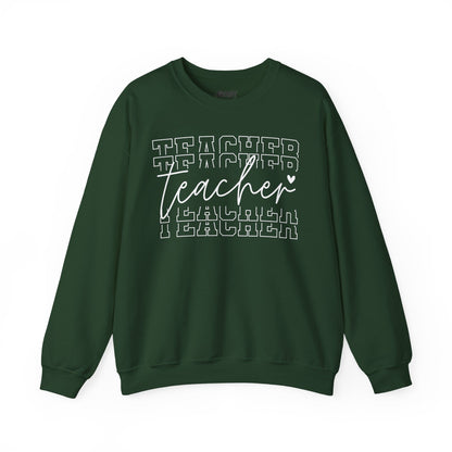 Minimalist Teacher Crewneck Sweatshirt – Cozy Classroom Style Forest Green / S gift_idea unique_gift personalised_gift