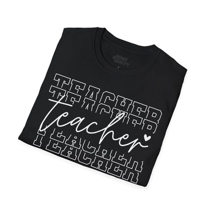 minimalist teacher typography t-shirt t-shirt seventh colour product image