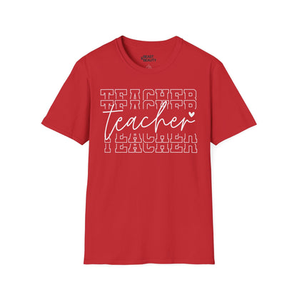 minimalist teacher typography t-shirt t-shirt fifth colour product image