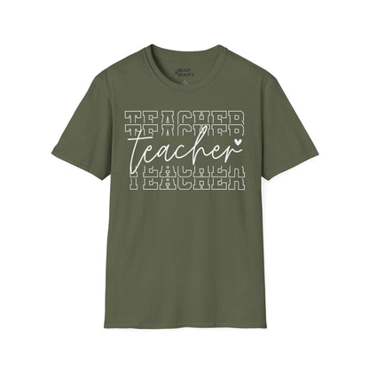 minimalist teacher typography t-shirt t-shirt second colour product image