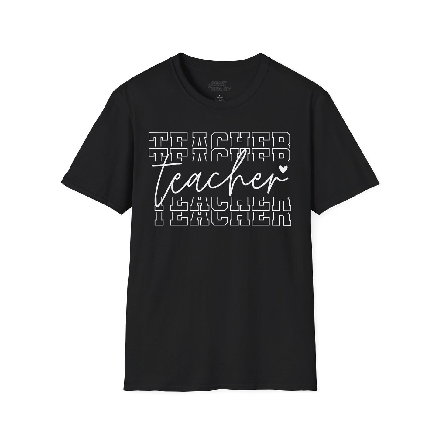 minimalist teacher typography t-shirt t-shirt front product image
