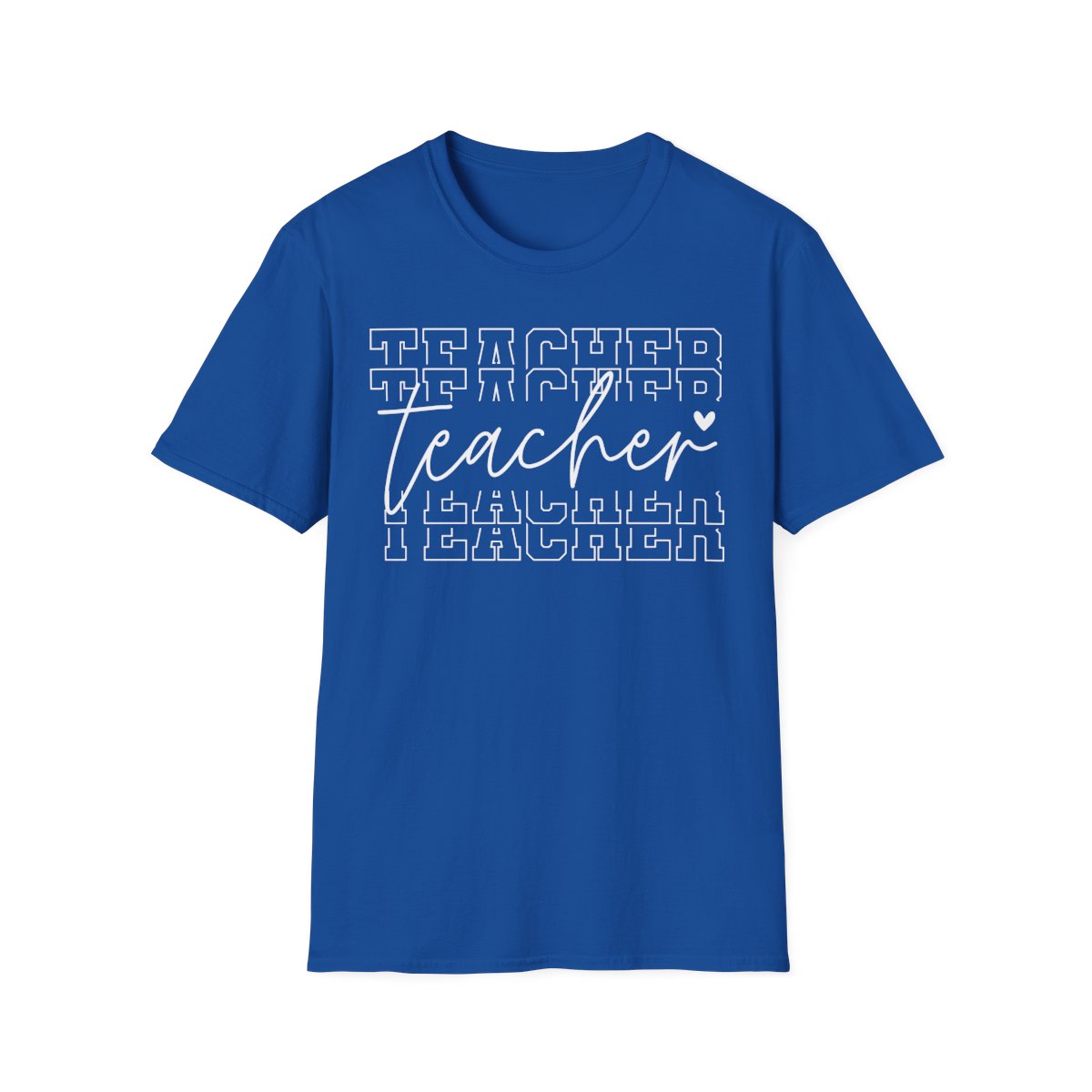 military green t-shirt with minimalist teacher print