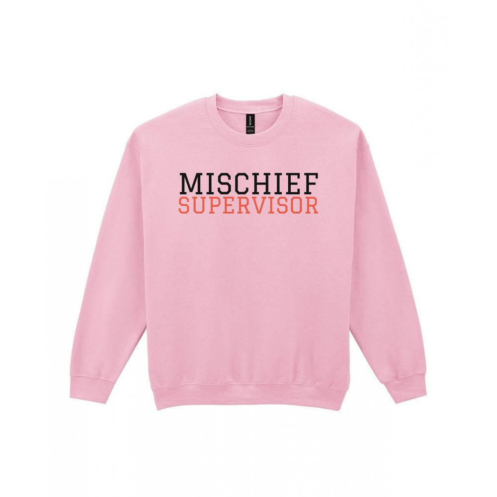 Mischief Supervisor Mum Sweatshirt & T-Shirt Sweatshirt in Light Pink