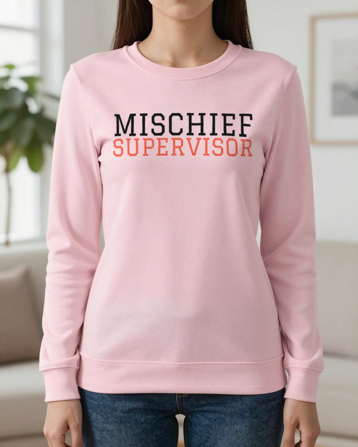 Mischief Supervisor Mum Sweatshirt & T-Shirt worn