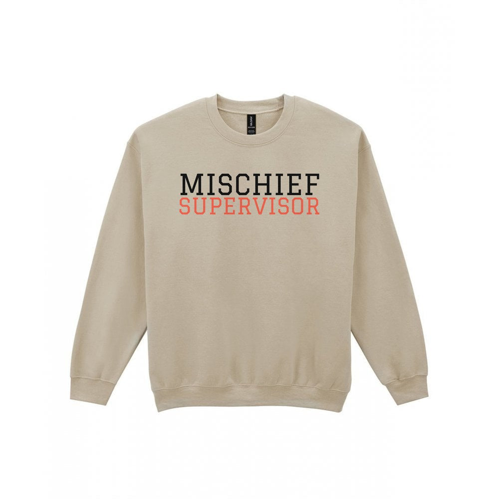 Mischief Supervisor Mum Sweatshirt & T-Shirt Sweatshirt in Sand