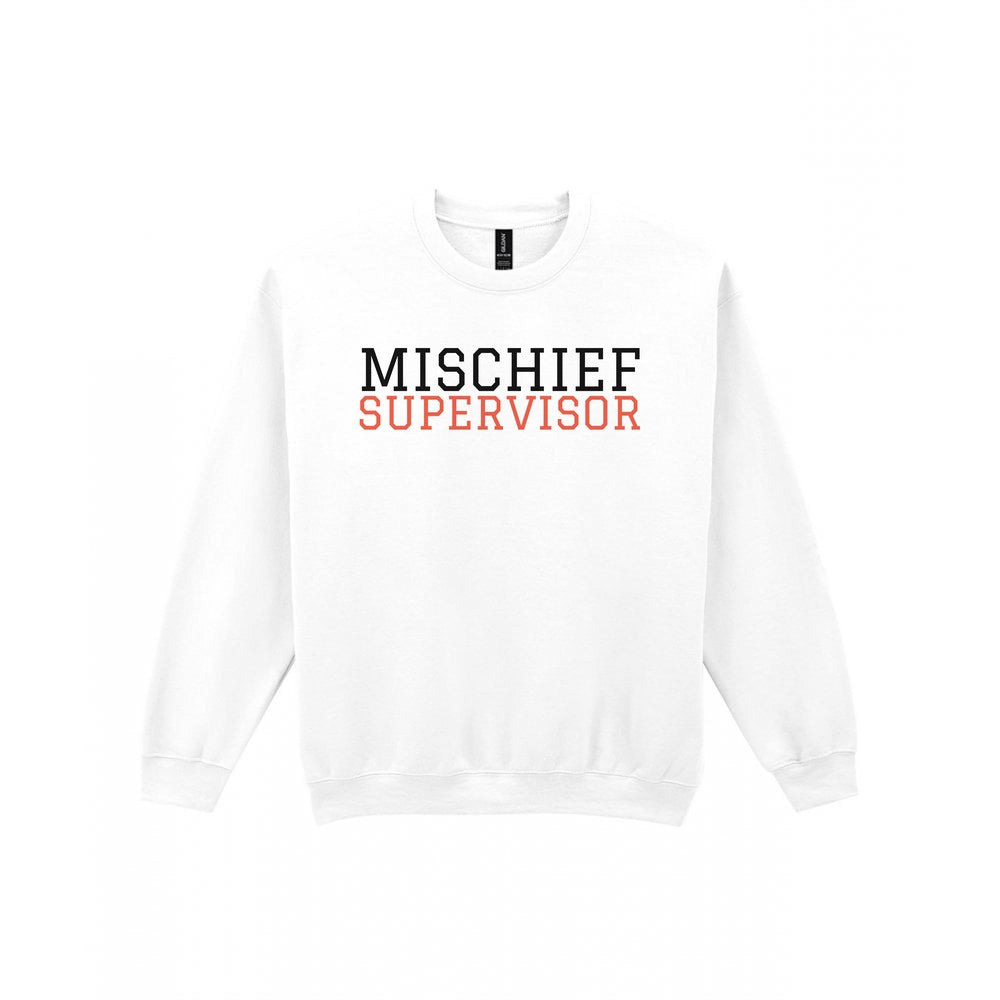 Mischief Supervisor Mum Sweatshirt & T-Shirt Sweatshirt in White