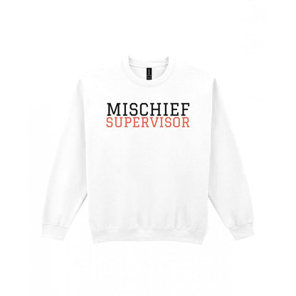 Mischief Supervisor Mum Sweatshirt & T-Shirt Sweatshirt in White