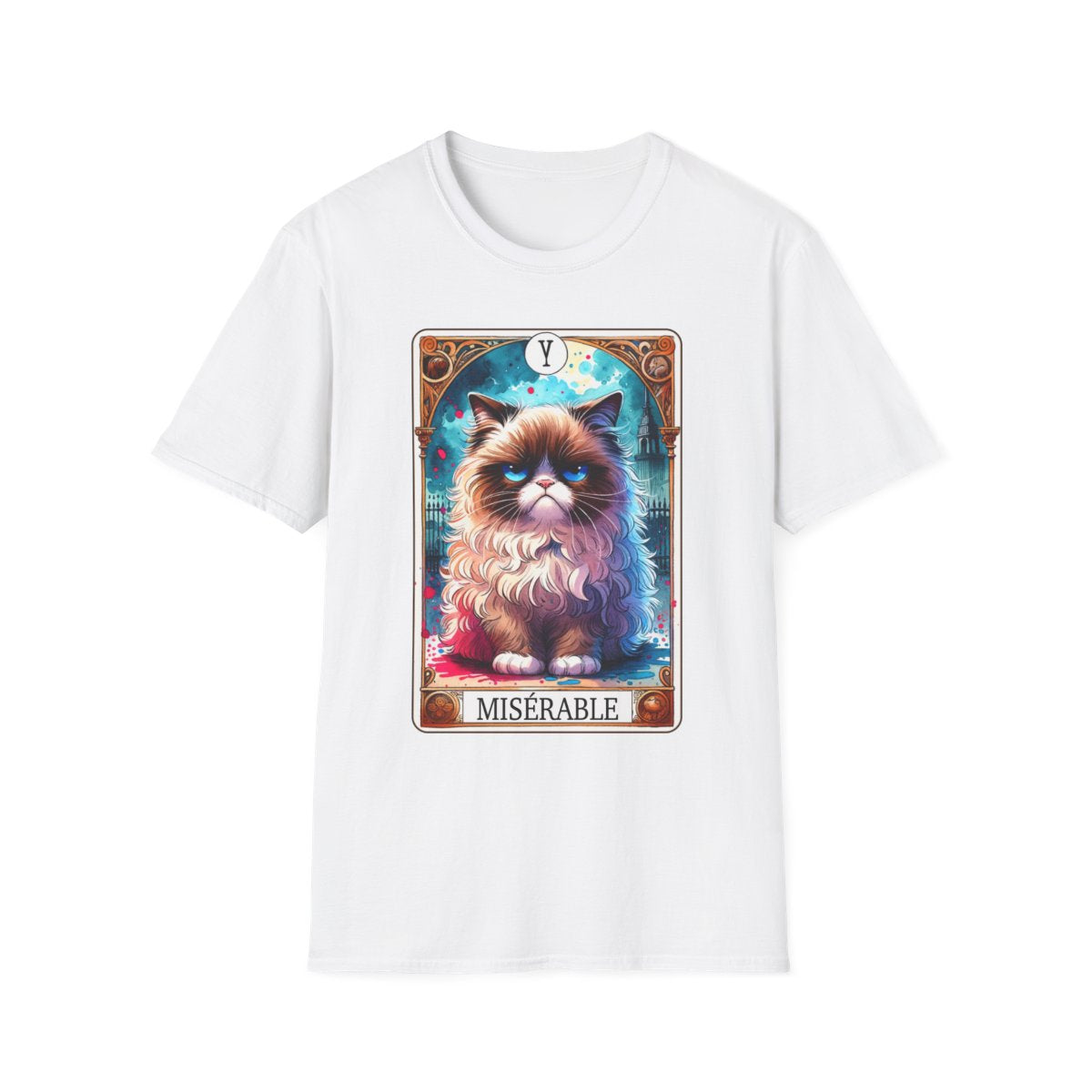 Miserable Grumpy Cat Tarot T-Shirt - funny t-shirt by Cheeky Business