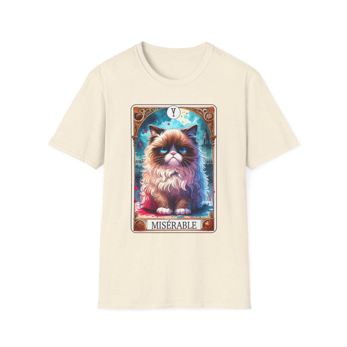 Miserable Grumpy Cat Tarot T-Shirt - funny t-shirt by Cheeky Business