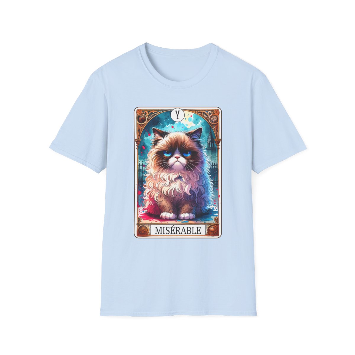 Miserable Grumpy Cat Tarot T-Shirt - funny t-shirt by Cheeky Business
