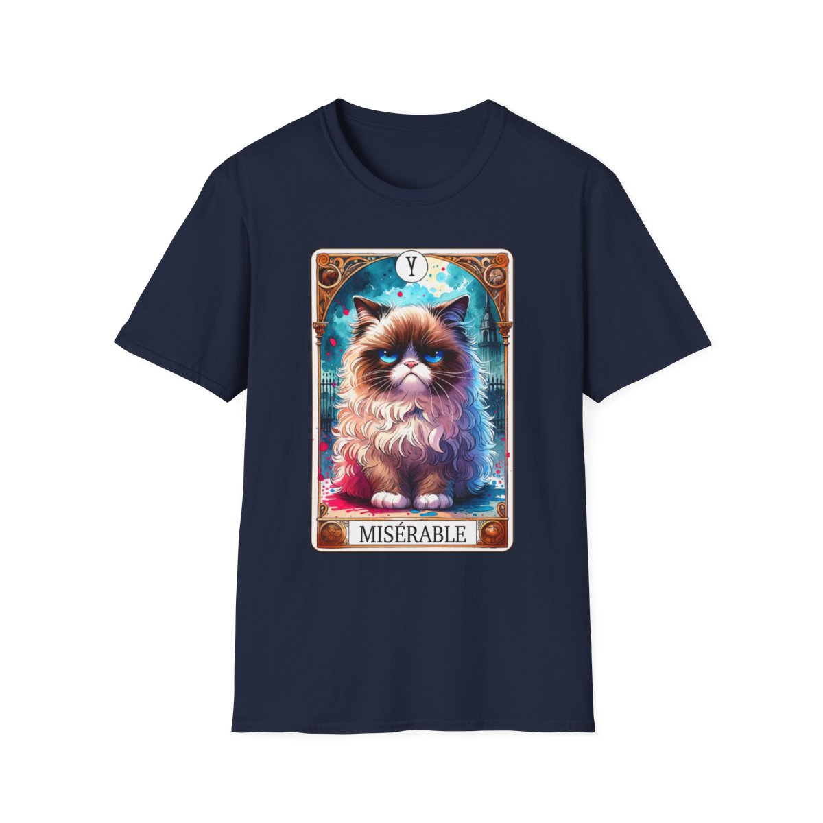 Miserable Grumpy Cat Tarot T-Shirt - funny t-shirt by Cheeky Business