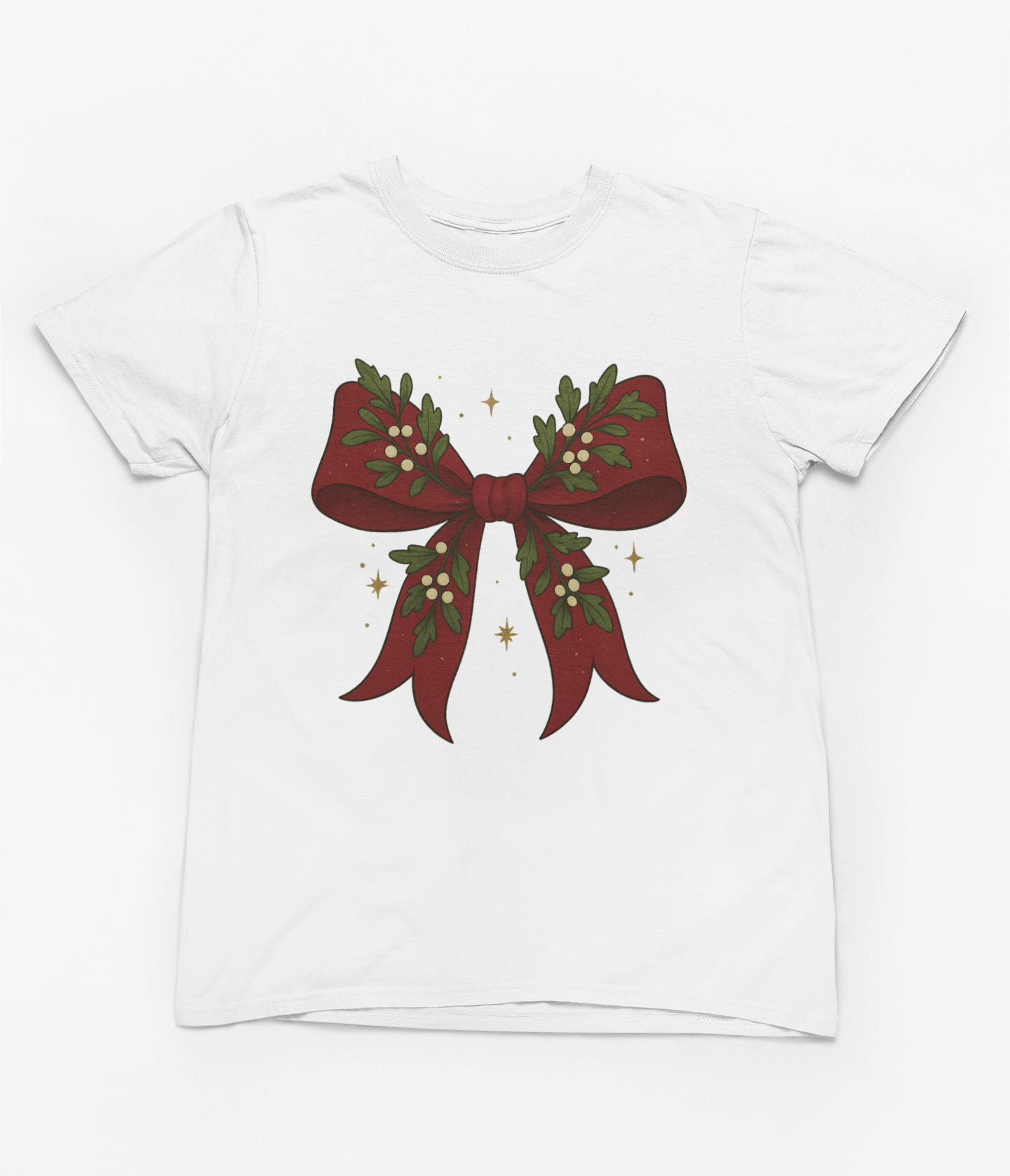 Mistletoe Coquette Bow Christmas Sweatshirt – Vintage Red Festive Jumper T-Shirt / 3XL (Adult) / White gift_idea unique_gift personalised_gift