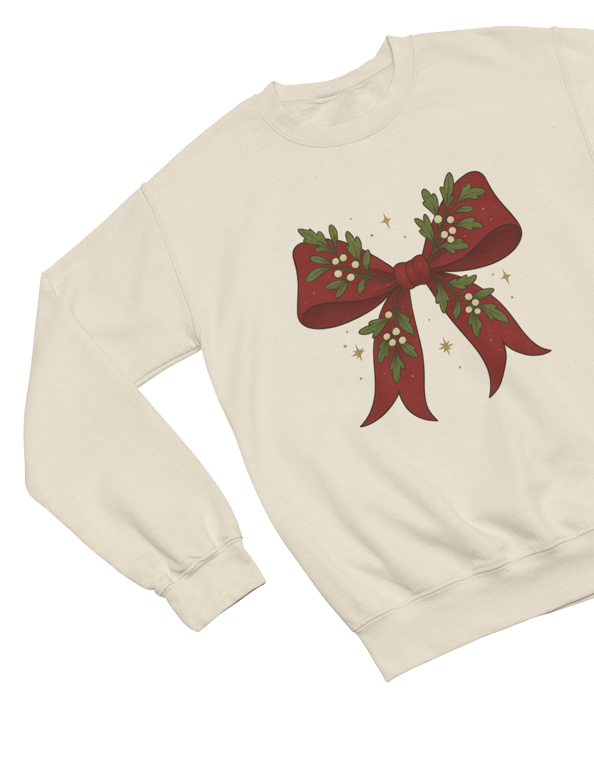 Mistletoe Coquette Bow Christmas Sweatshirt – Vintage Red Festive Jumper gift_idea unique_gift personalised_gift