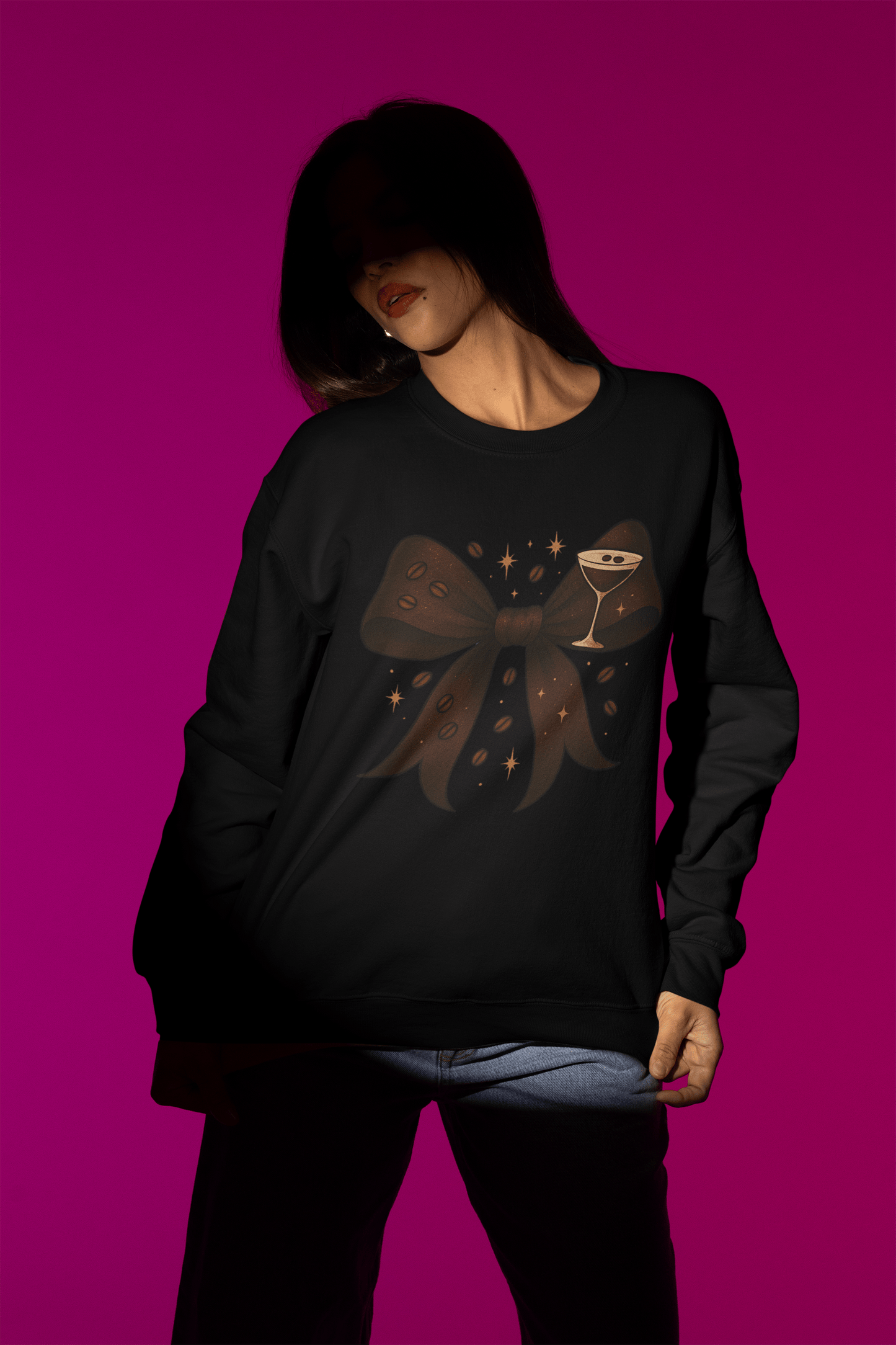 Mistletoe Coquette Bow Christmas Sweatshirt – Vintage Red Festive Jumper gift_idea unique_gift personalised_gift
