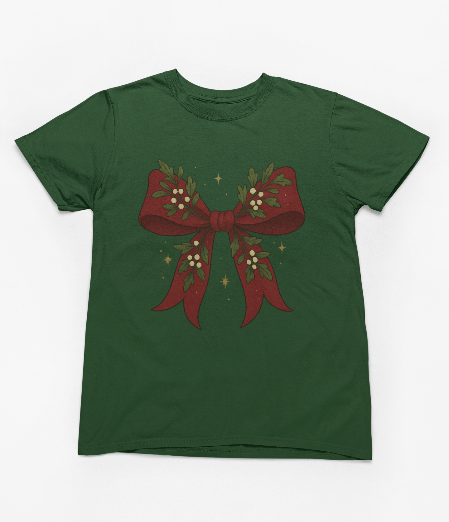 Mistletoe Coquette Bow Christmas Sweatshirt – Vintage Red Festive Jumper T-Shirt / 3XL (Adult) / Green gift_idea unique_gift personalised_gift