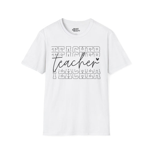 modern teacher script typography t-shirt t-shirt front product image