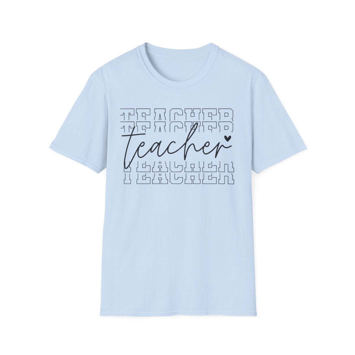 natural t-shirt featuring modern teacher script typography bold print