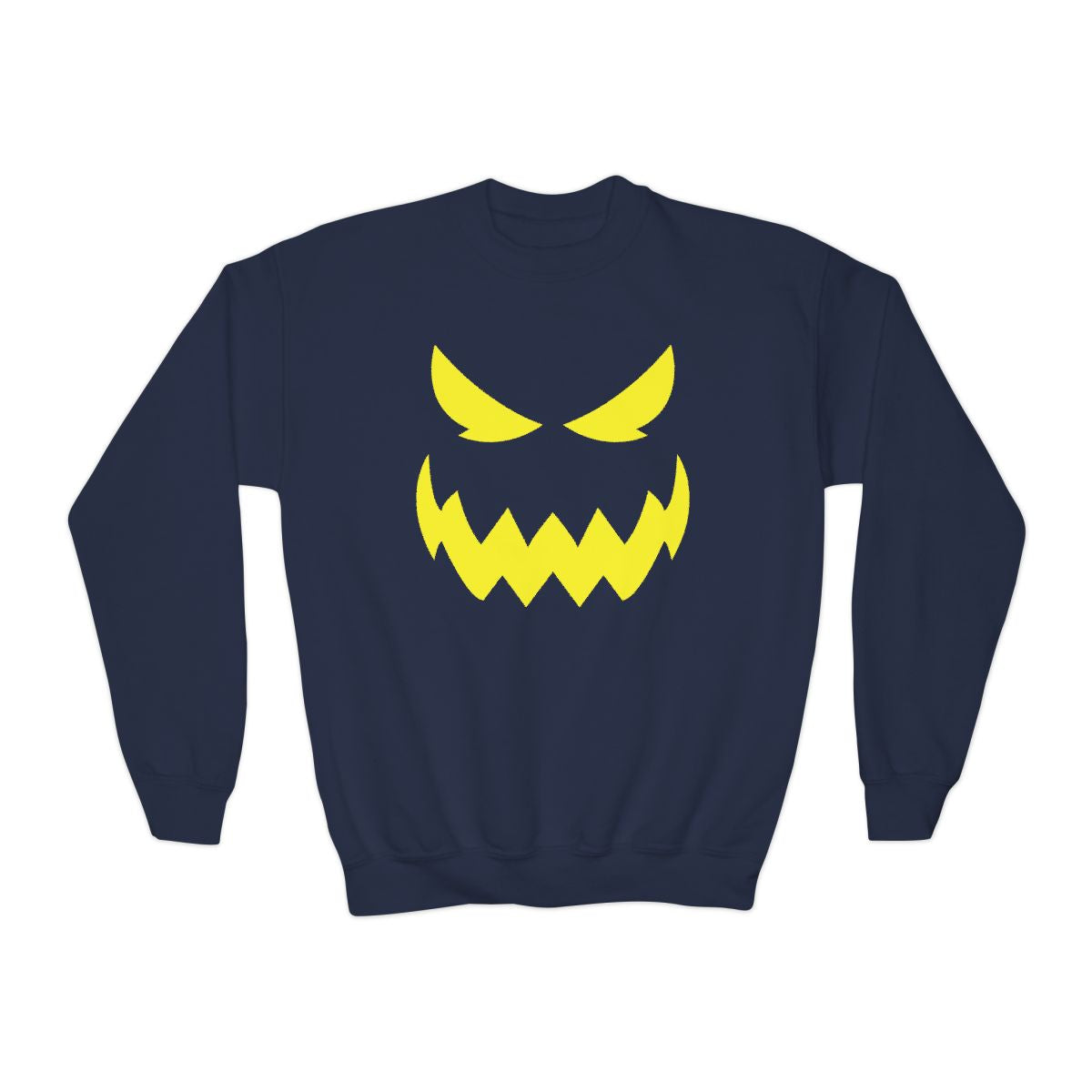 red kids halloween sweatshirt with monster face print