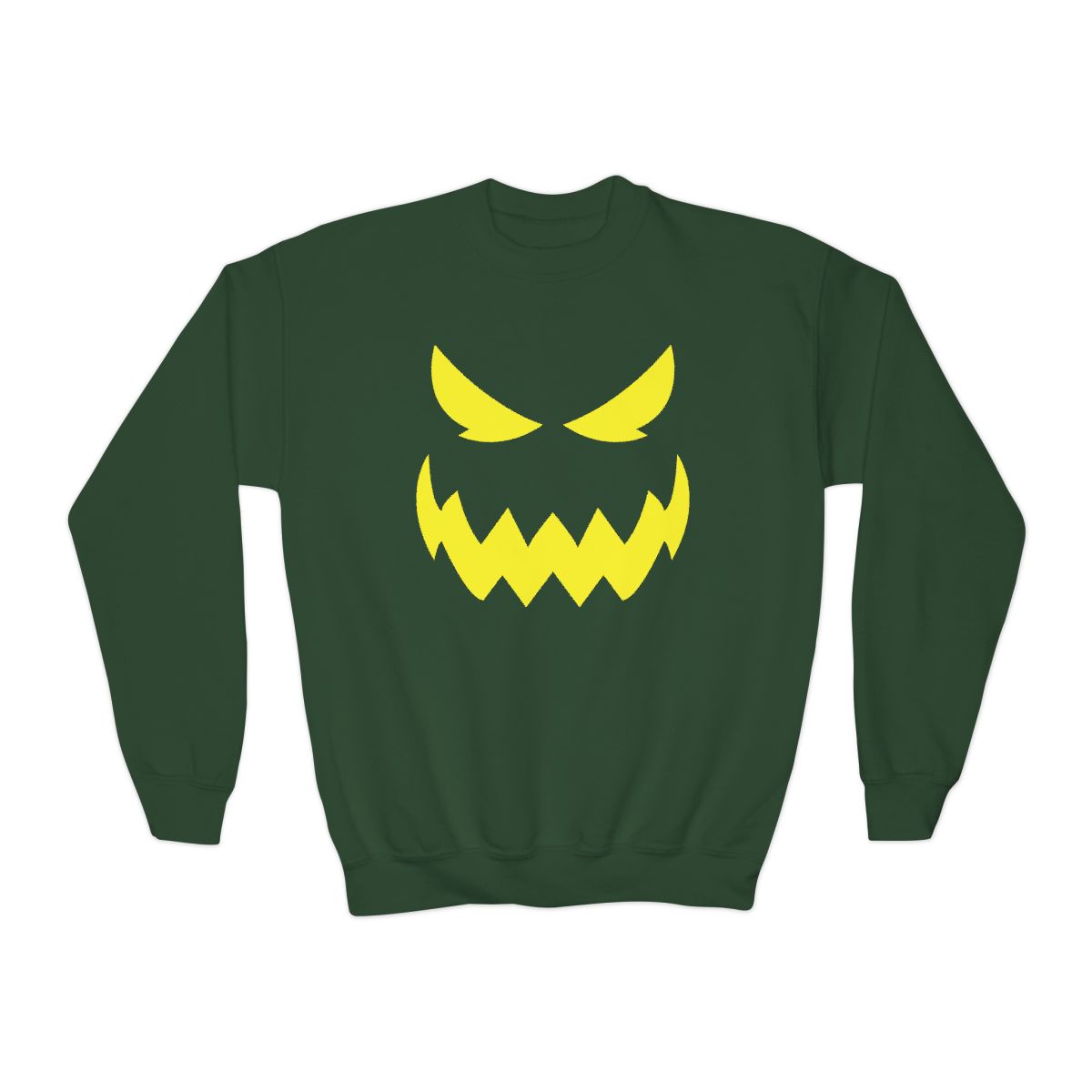 navy kids sweatshirt with spooky monster face design