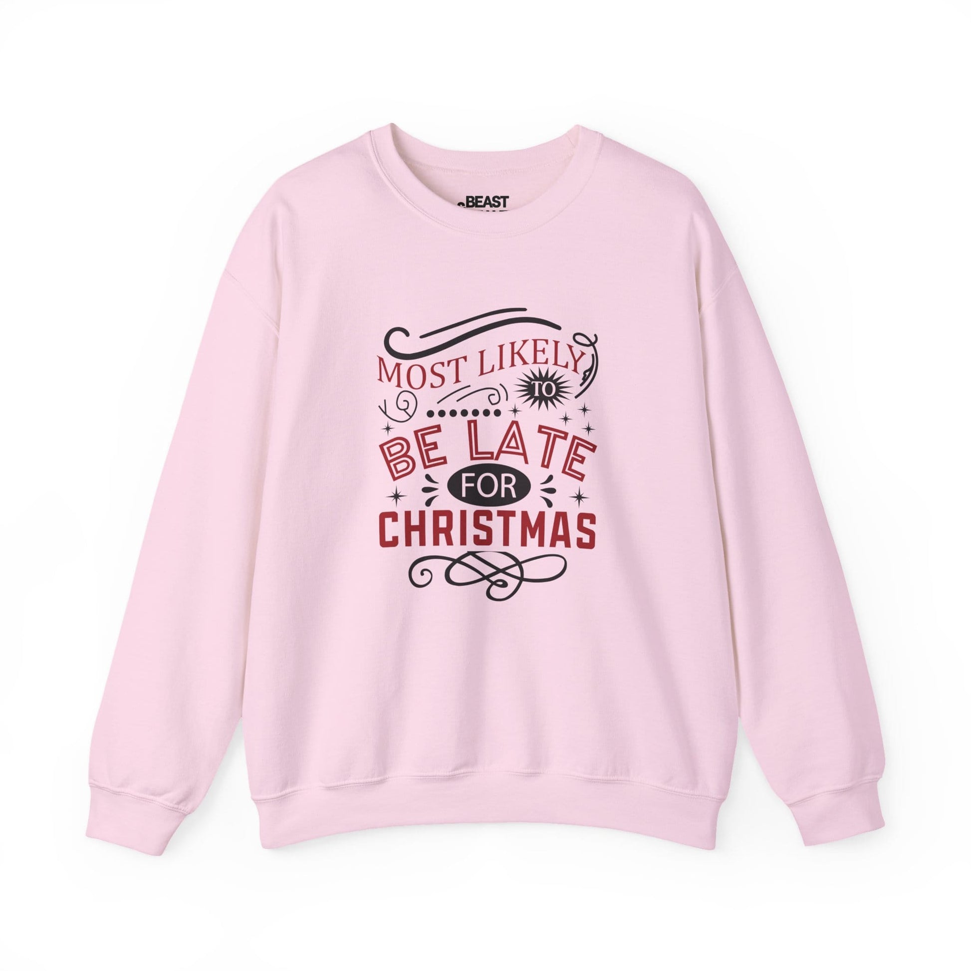 most likely to be late for christmas sweatshirt light pink sweatshirt Christmas gift idea
