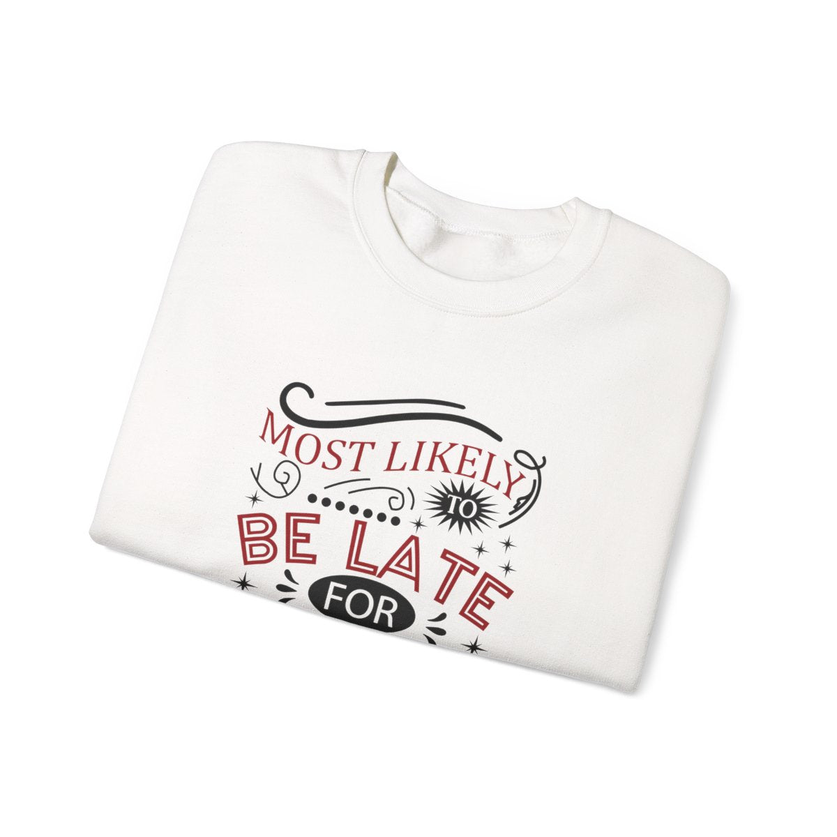 light pink sweatshirt close-up of funny christmas text design