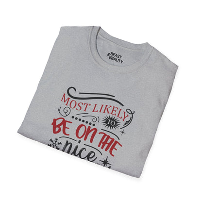 most likely to be on the nice list christmas t-shirt t-shirt Christmas gift idea image 6