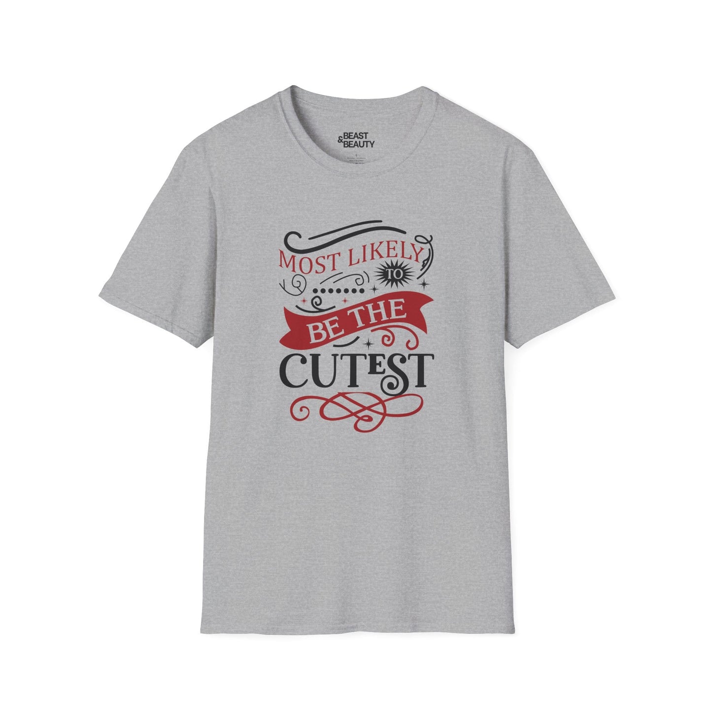 most likely to be the cutest christmas t-shirt sport grey t-shirt Christmas gift idea