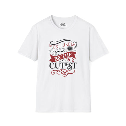 most likely to be the cutest christmas t-shirt white t-shirt Christmas gift idea