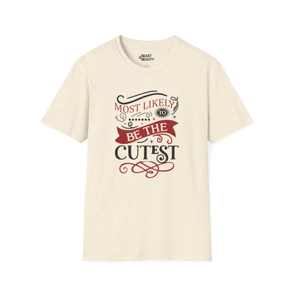 most likely to be the cutest christmas t-shirt natural t-shirt Christmas gift idea