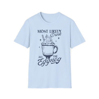 natural t-shirt with festive eggnog christmas design front print
