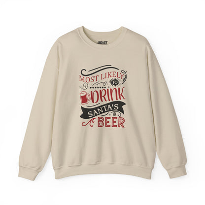 most likely to drink santa s beer christmas sweatshirt sand sweatshirt Christmas gift idea