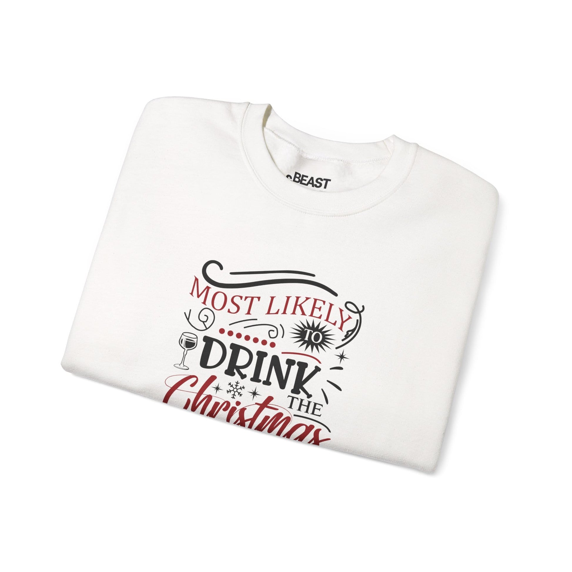 most likely to drink the christmas spirit sweatshirt sweatshirt Christmas gift idea image 4
