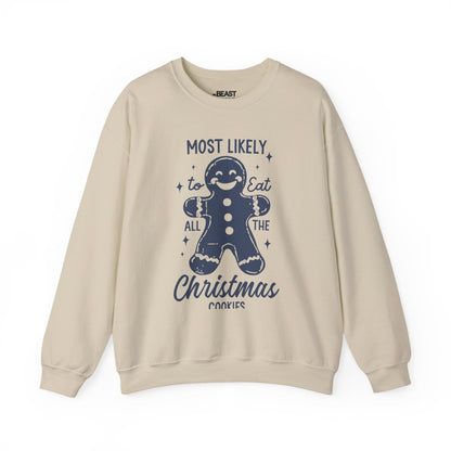 most likely to eat all the christmas cookies sweatshirt sand sweatshirt Christmas gift idea